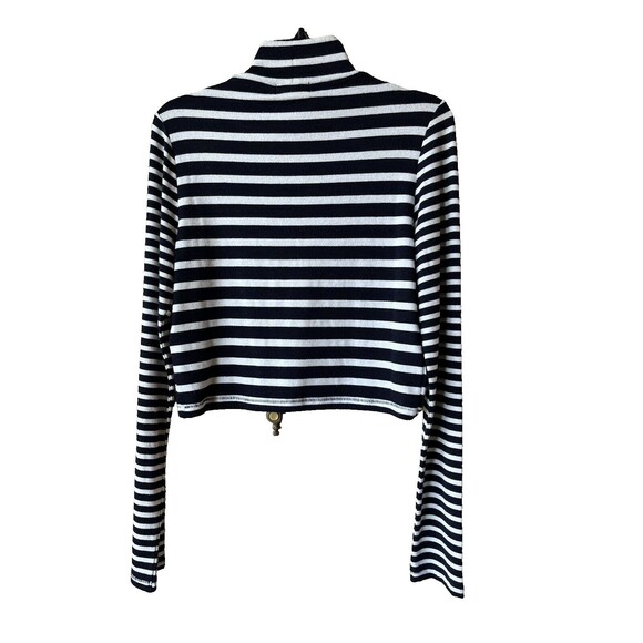 Rag & Bone womens Navy & White Stripe Mock Neck Cropped Sweater size Large $195 - Picture 5 of 10